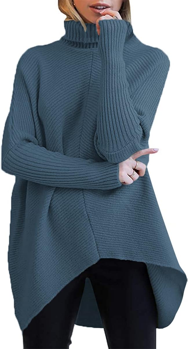 Oversized Turtleneck Batwing Sweater for Cozy Fall Outfits