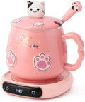 Cute Cat Mug & Coffee Warmer Set | 3 Temp Settings, 8H Auto Shut Off