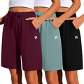 Women's Quick Dry High Waisted Bermuda Shorts 3 Pack - Drawstring