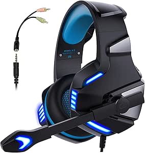 Micolindun Gaming Headset with Noise Cancelling Mic and LED Light