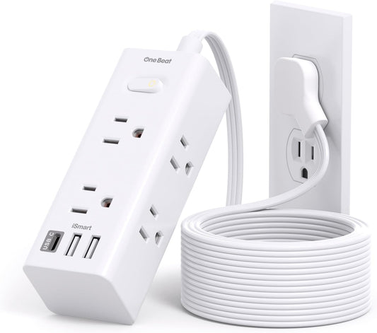 10Ft Power Strip Surge Protector with USB Ports - One Beat