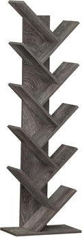 10 Tier Tree Book Shelf - Narrow Floor Standing Bookshelf