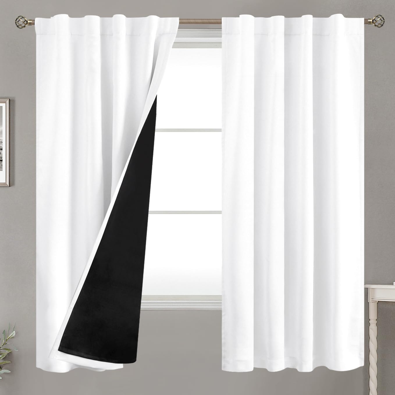 BGment Blackout Curtains 63 Inches Long for Total Darkness