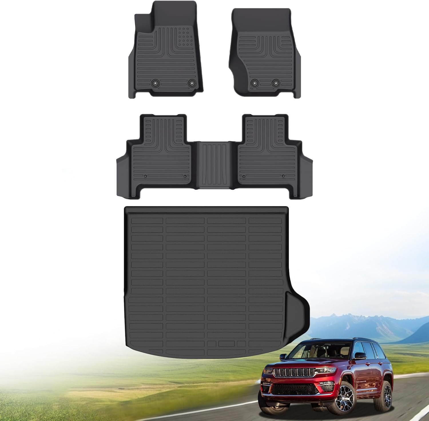 Hutisya Floor Mats & Cargo Liner Set for Jeep Grand Cherokee