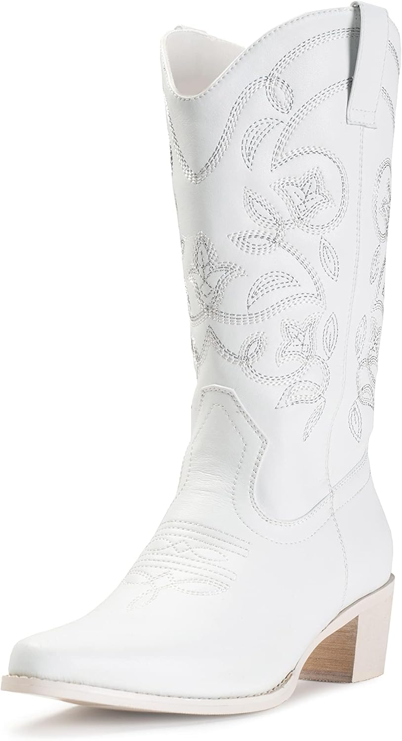 IUV Cowboy Boots for Women: Stylish Pointy Toe Western Boots