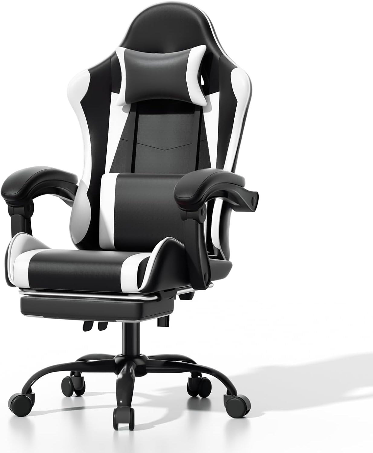 Ergonomic Gaming Chair with Footrest & Lumbar Support for Comfort