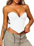 Heart Corset Top For Women - Strapless Overbust Bustier, Heart Neck