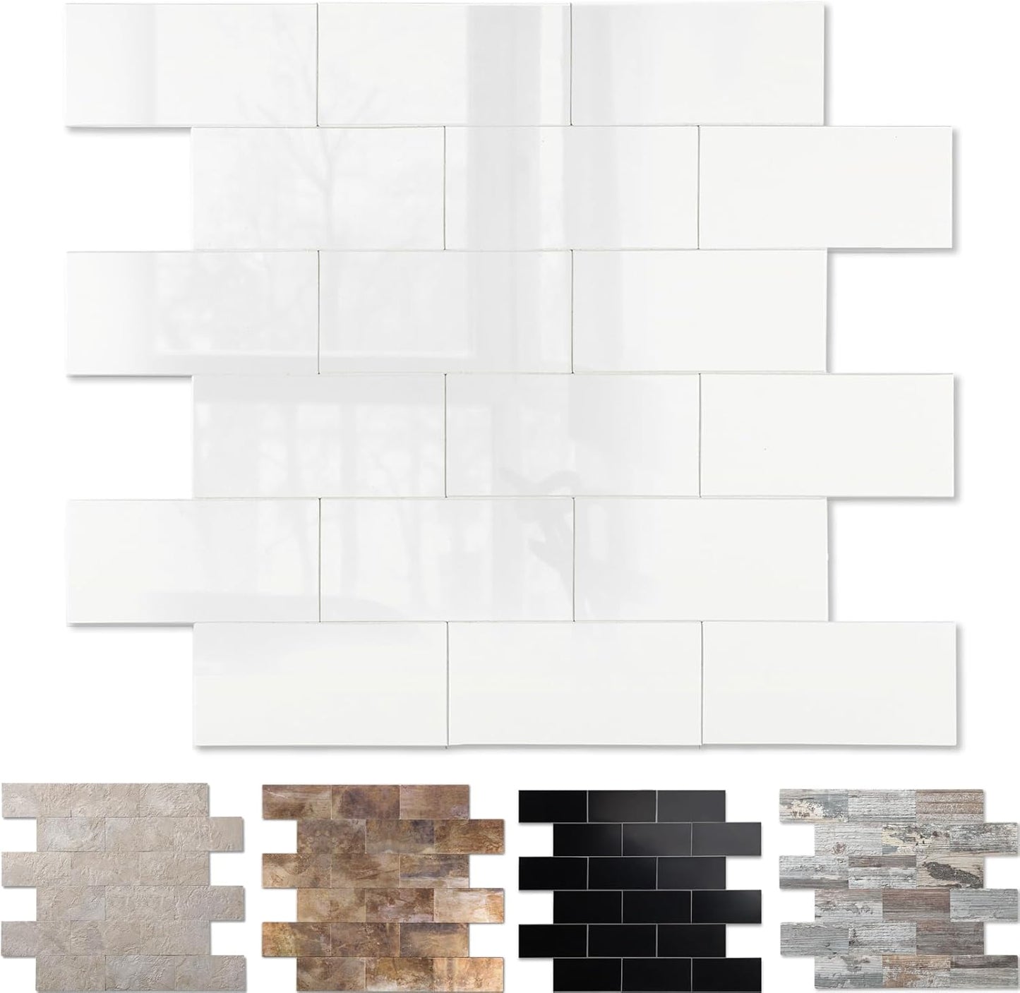 20-Pack Peel and Stick Tile Backsplash for Kitchen and Bathroom