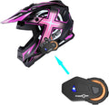 Adult Motocross Helmet with Bluetooth Headset - Lightweight Racing