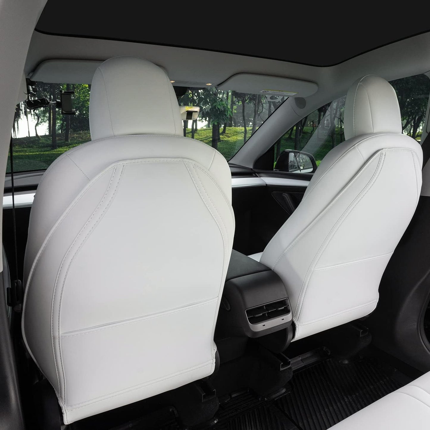 EVANDCAR Leather Seat Back Protector for Model 3/Y/S - Durable