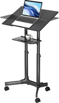 Mobile Laptop Table Height Adjustable Standing Desk - Rolling