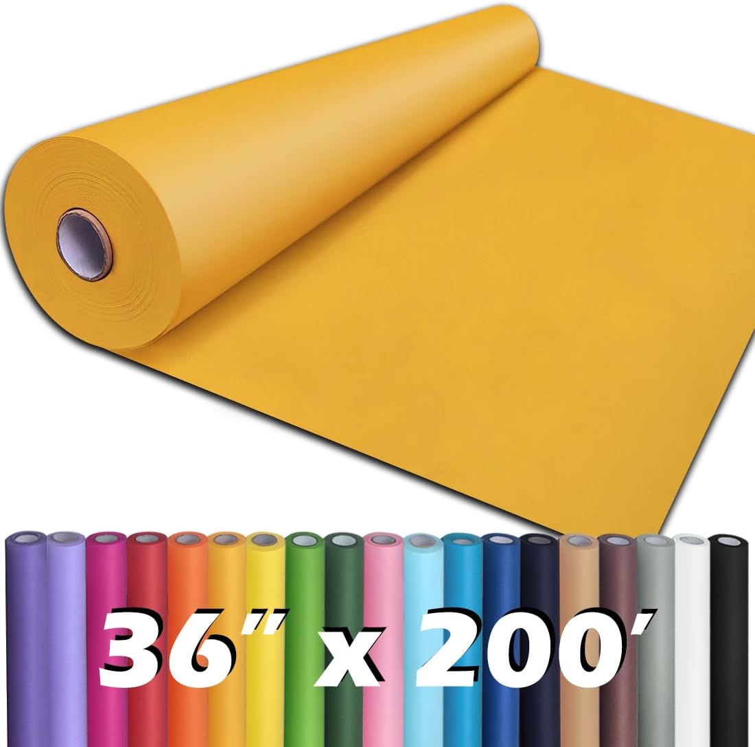 PerkHomy 36in x 200ft Orange Kraft Paper Roll for Crafting Needs
