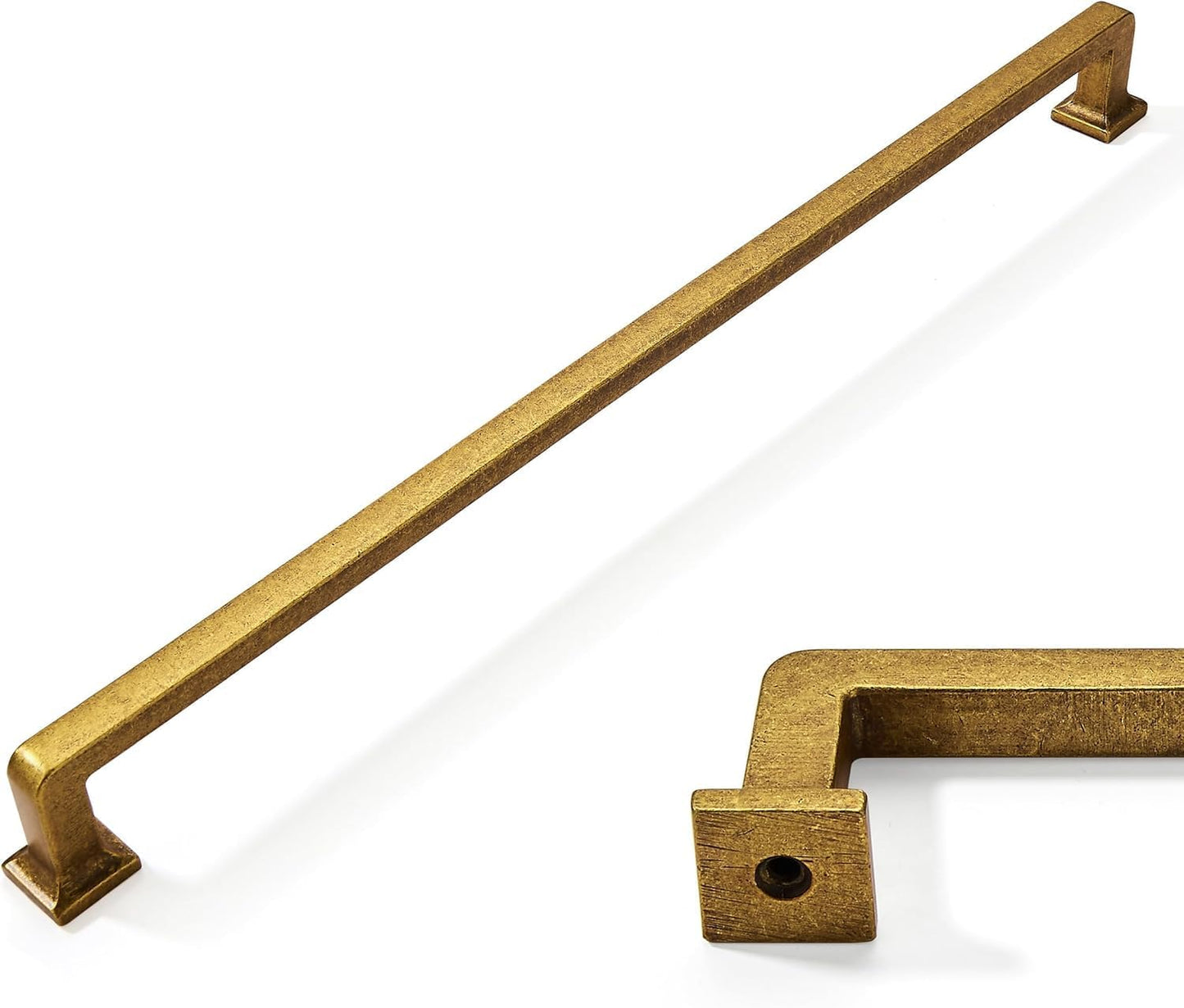 Antique Brass Cabinet Pulls for Kitchen Hardware - 18 Inch