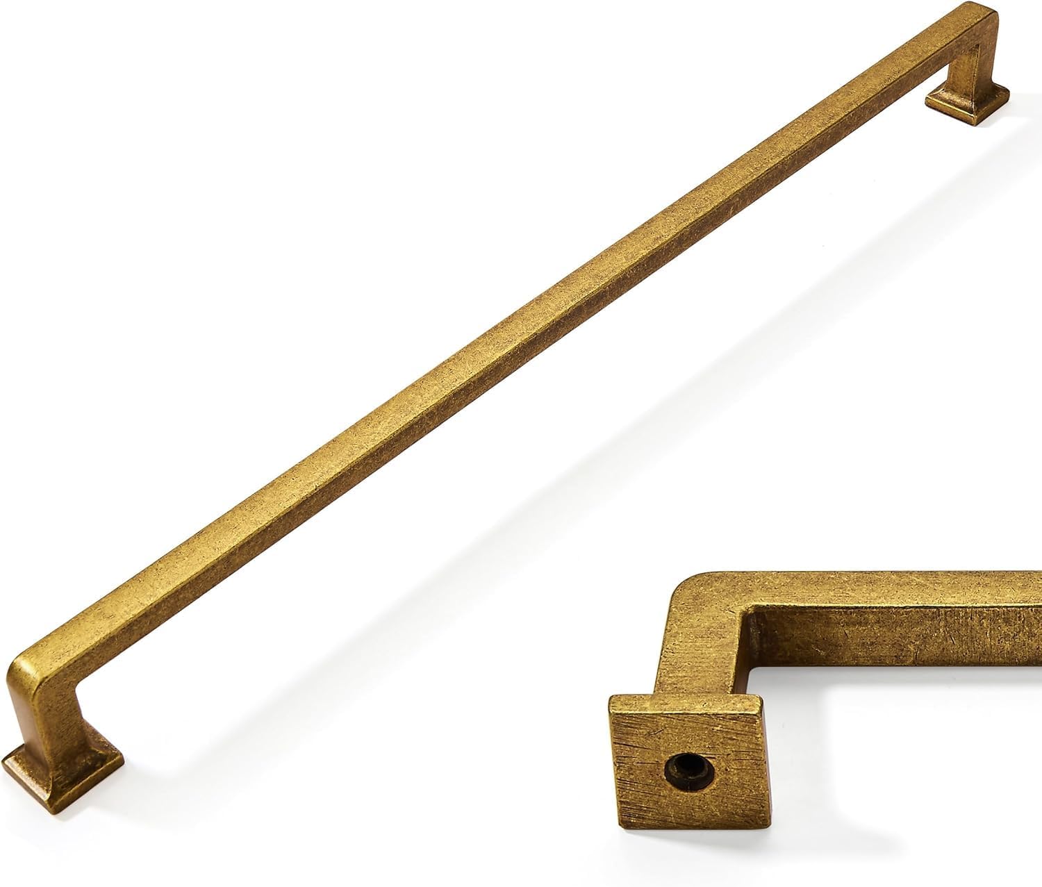 Antique Brass Cabinet Pulls for Kitchen Hardware - 18 Inch