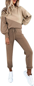 Fixmatti Women's 2 Piece Pullover Sweatshirt and Jogger Set - Comfy