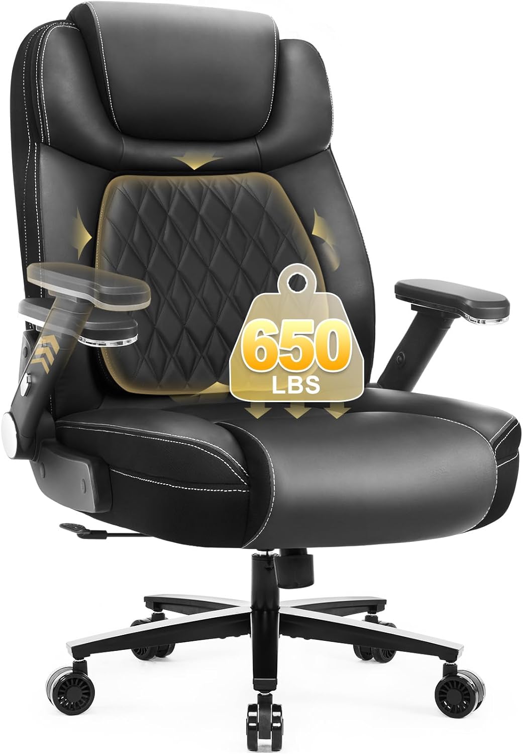 650lbs Capacity Big & Tall Office Chair - Ergonomic, Wide Seat - Estevo