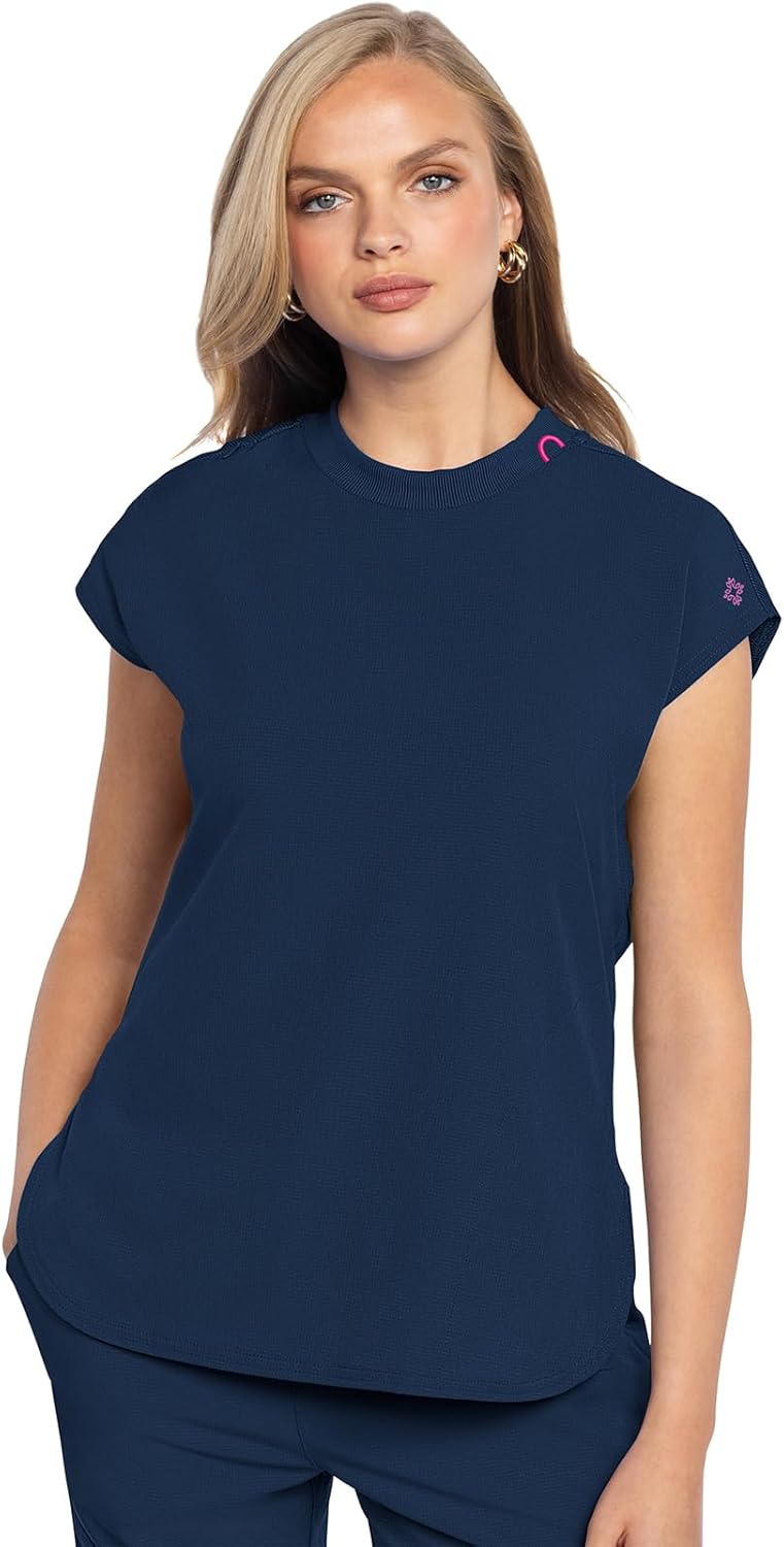 Med Couture Scrub Top for Women with Zipper Pockets and Style