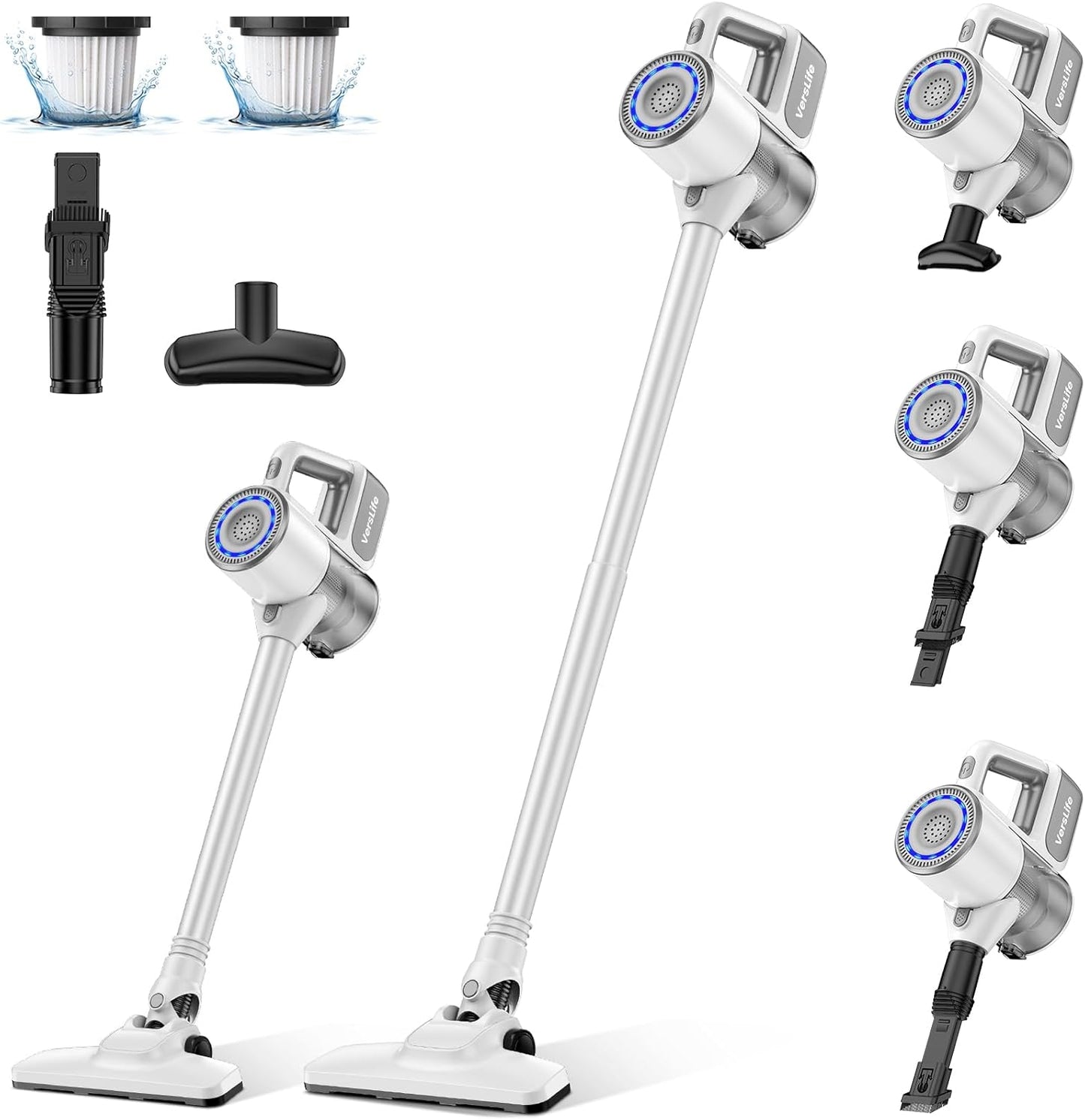 VersLife Cordless Vacuum: 30Kpa Power, 35 Mins Runtime