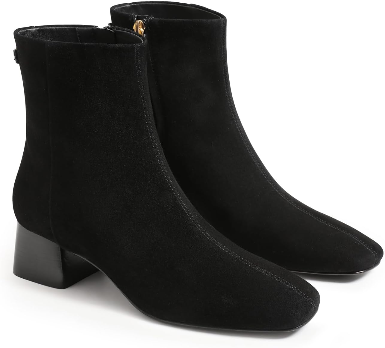 Coutgo Womens Ankle Boots with Chunky Low Heel for Winter