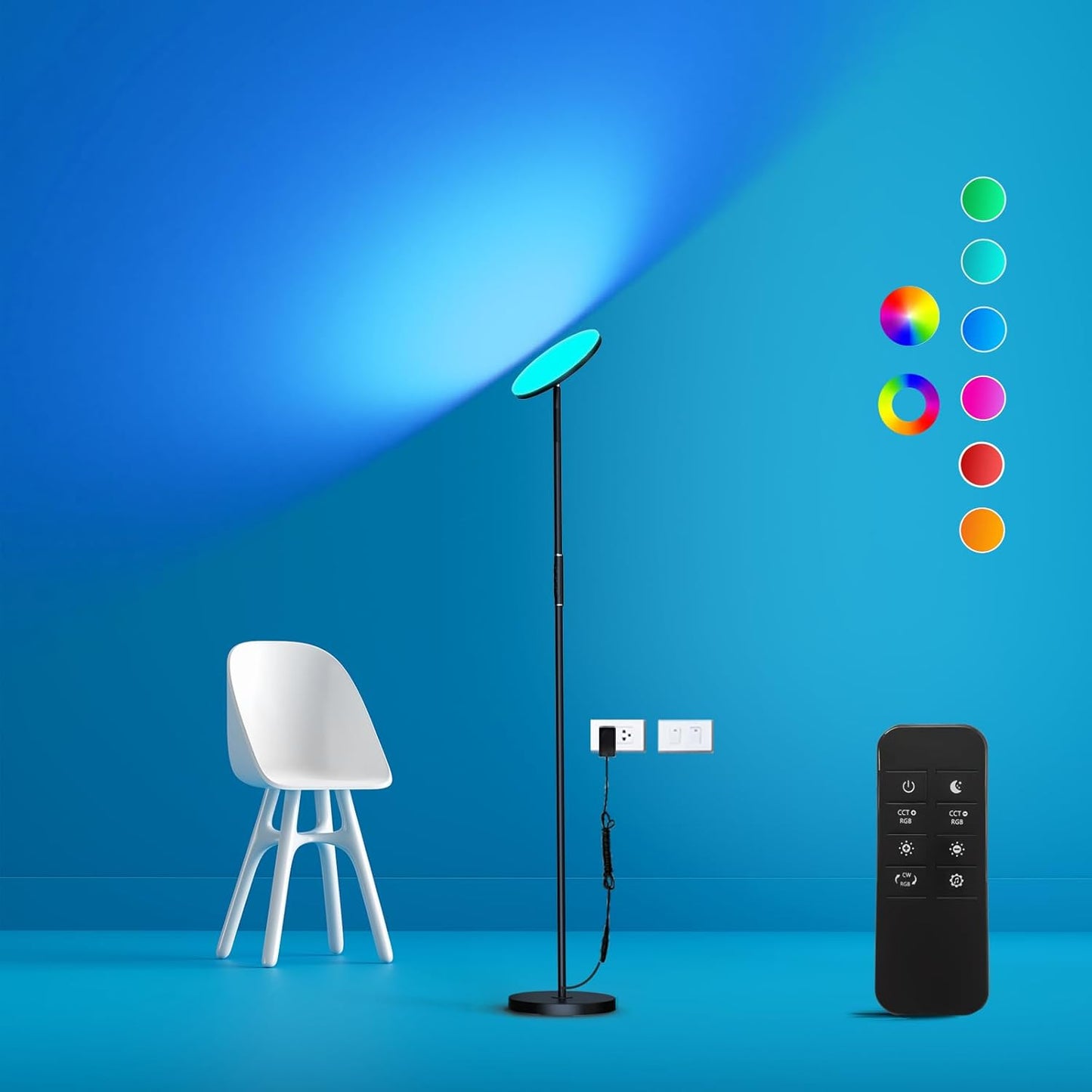 Modern LED Standing Floor Lamp with Remote & Touch Control