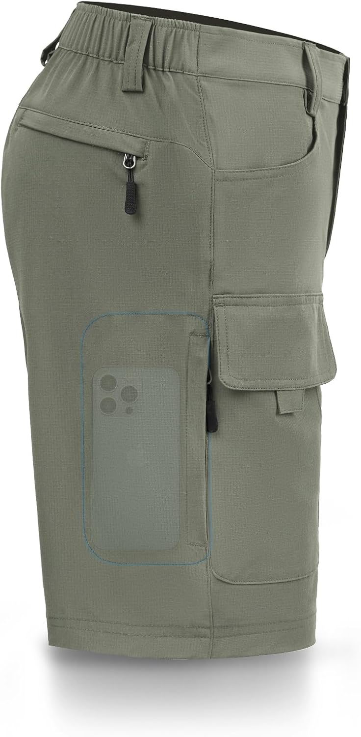 Hiauspor Men's Hiking Cargo Shorts: Quick Dry & Lightweight