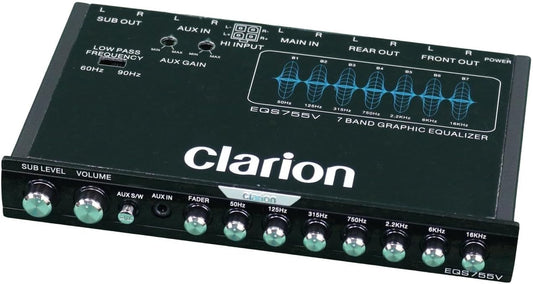 CLARION EQS755V 7-Band Car Audio Graphic Equalizer for Sound