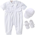 Booulfi Baptism Christening Outfits for Boys Baby White Romper