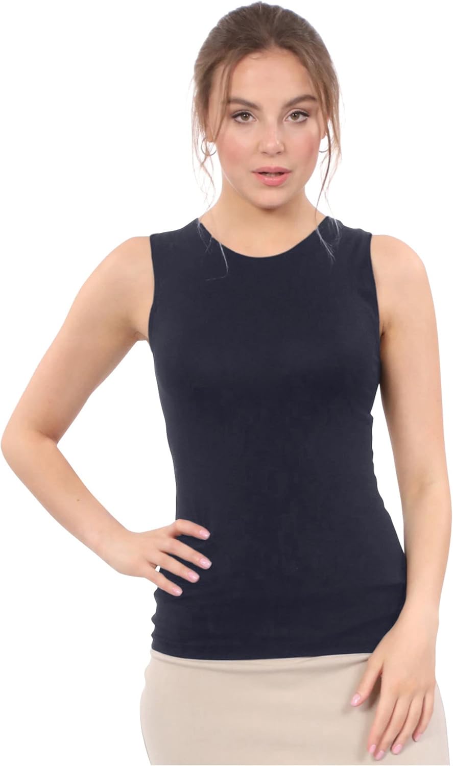 Modest High Neck Tank Top for Women's Comfort and Style