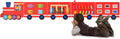 Monlaurd Wooden Train Activity Wall Panel for Kids - Montessori Busy