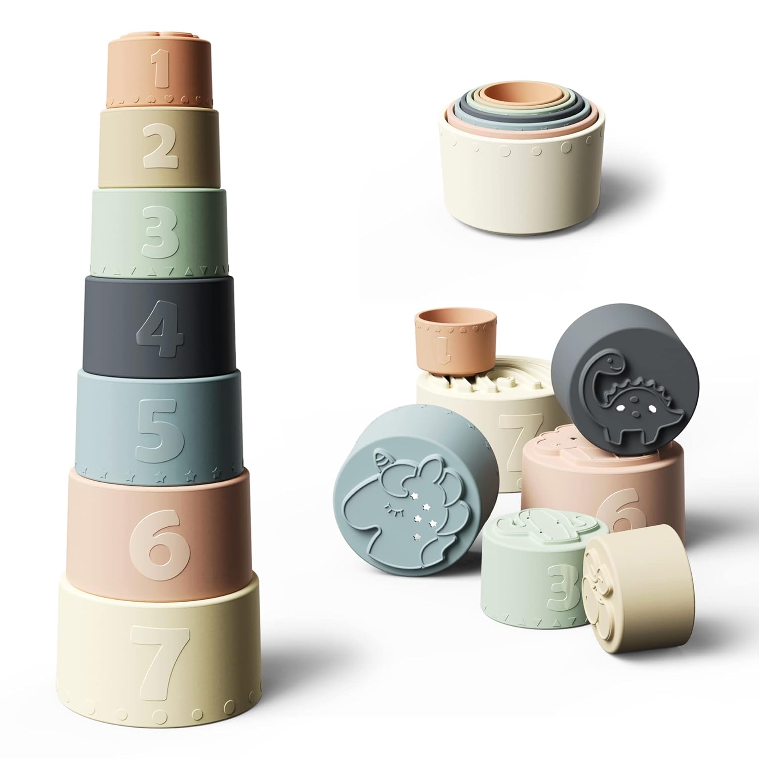 Stack, Play, Learn: Moonkie Silicone Stacking Cups Set