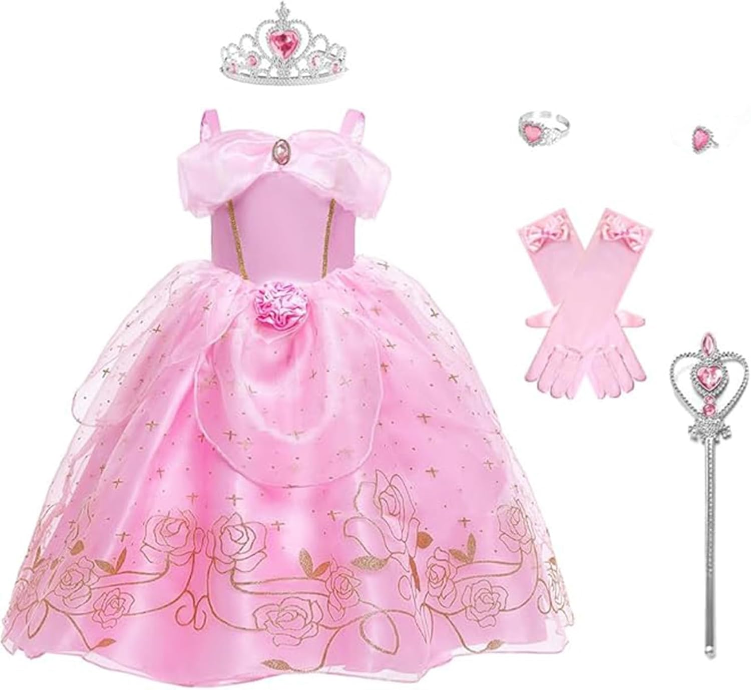 Princess Costume for Girls Birthday Party Outfit with Accessories