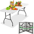Bigacc 6FT White Folding Table - Sturdy Portable Utility Table