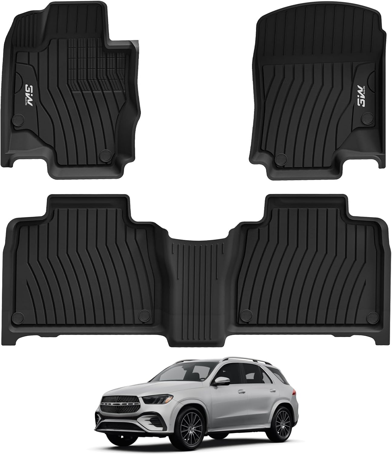 3W Floor Mats for Benz GLE SUV 2020-2026 Custom Fit Protection