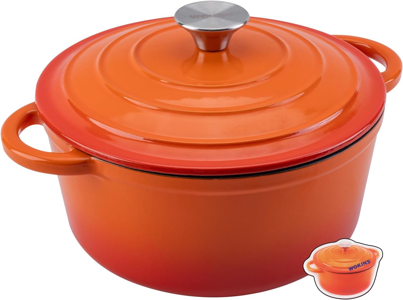 Enameled Cast Iron Dutch Oven Pot for Baking and Roasting