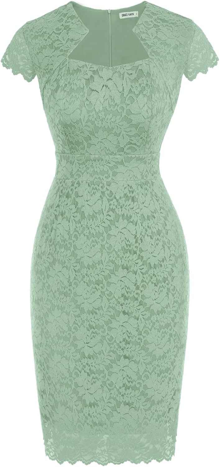 GRACE KARIN Cocktail Dress for Women Cap Sleeve Lace Elegance