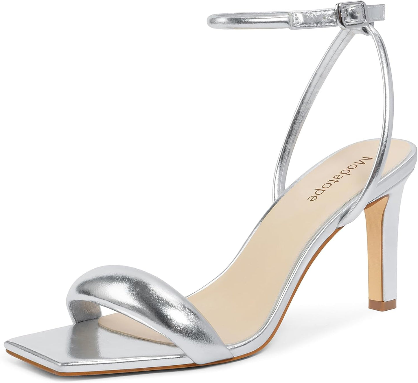 Modatope Womens Heels Square Open Toe Strappy High Heels