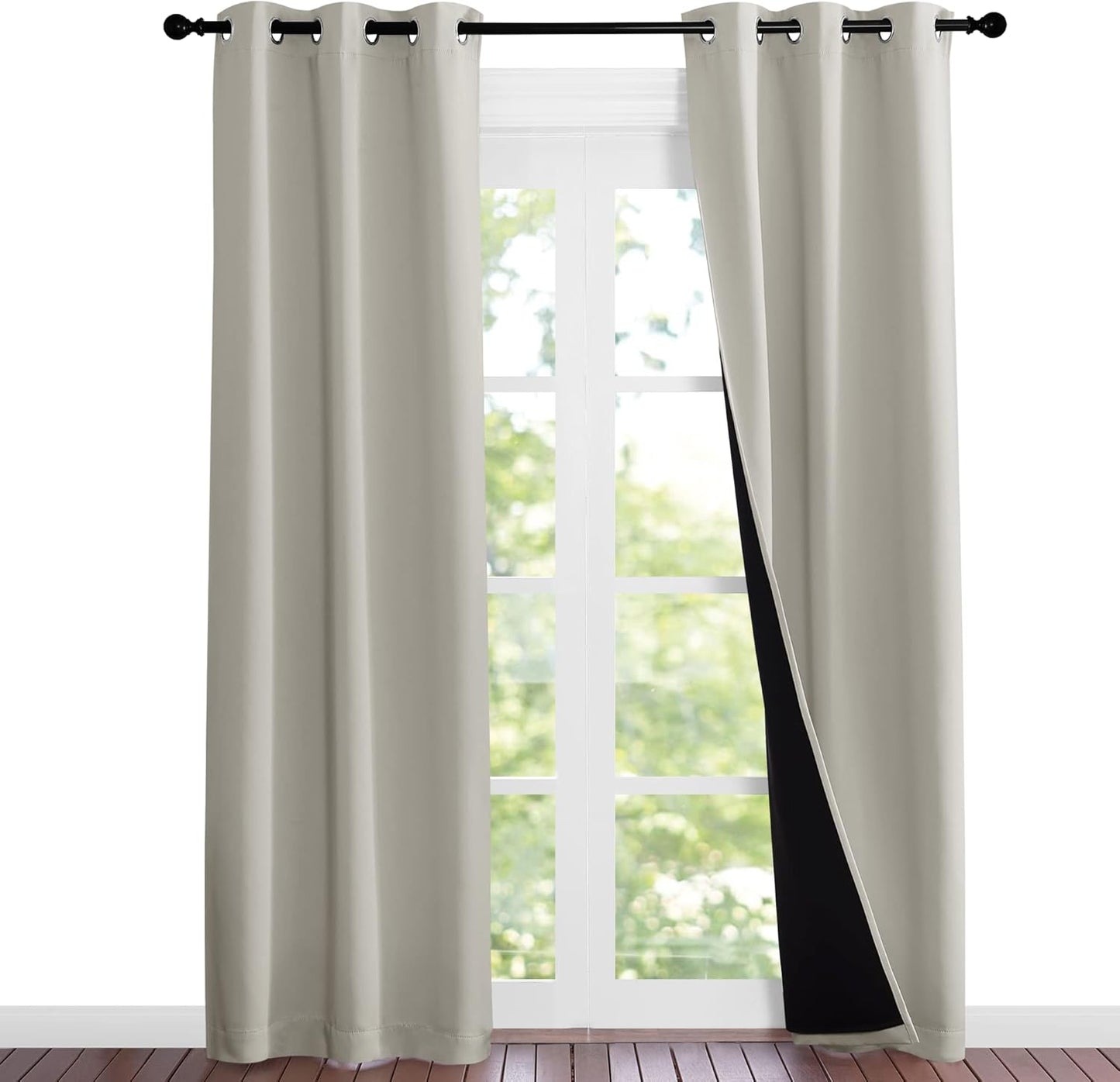 NICETOWN Natural Blackout Curtains for Complete Light Blocking