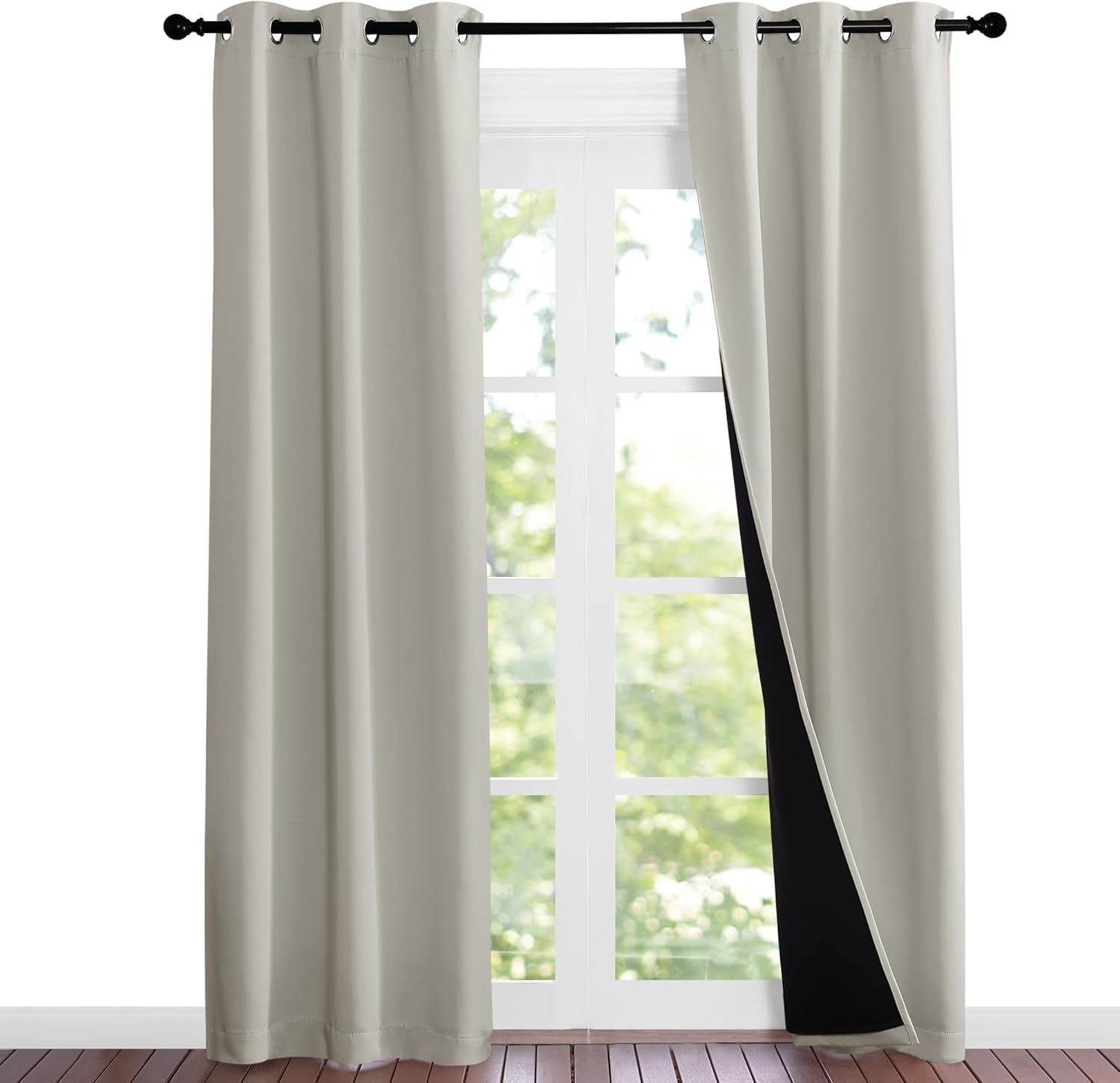 NICETOWN Natural Blackout Curtains for Complete Light Blocking