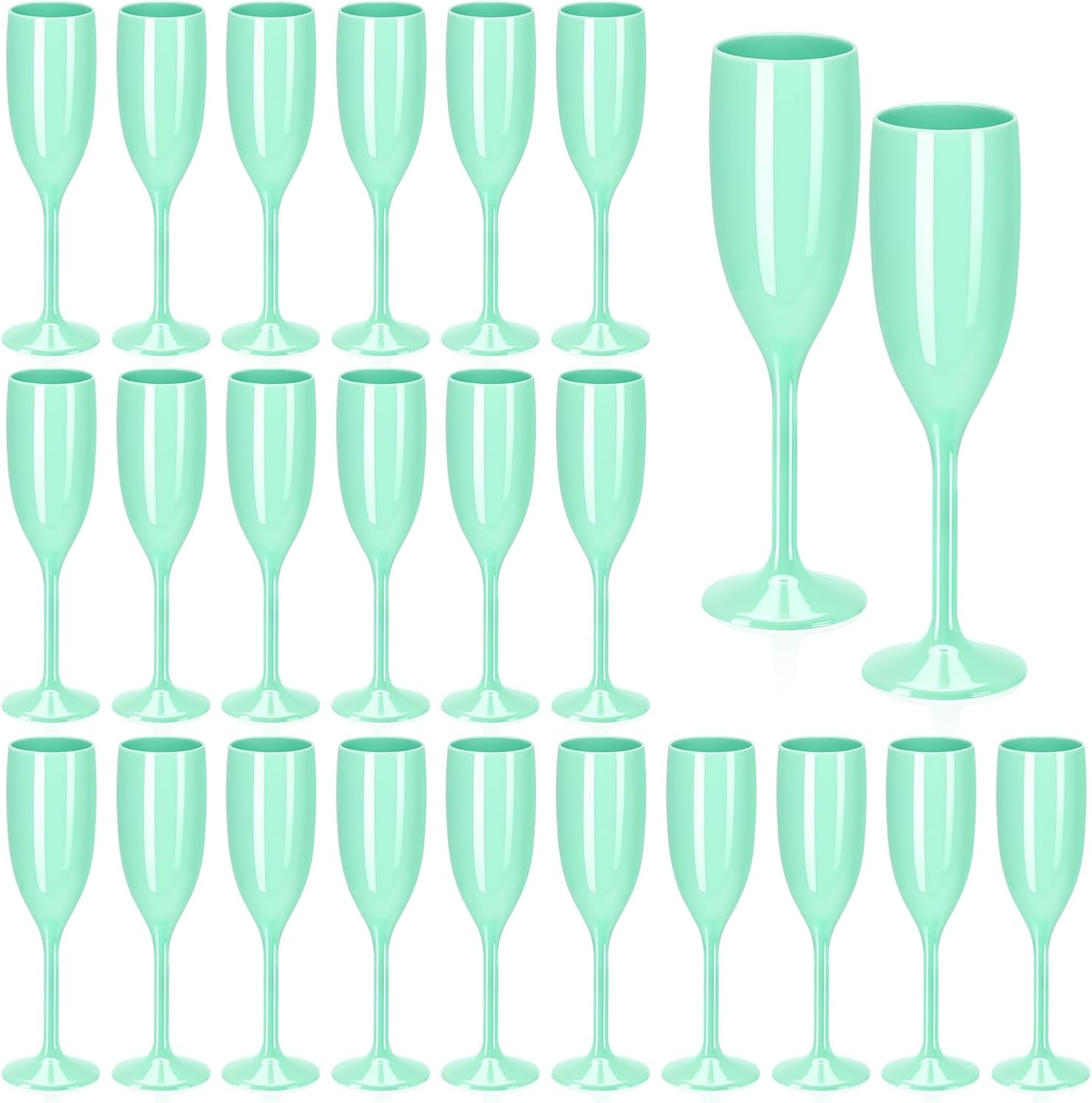 Elegant Mint Green Acrylic Champagne Flutes for Every Occasion