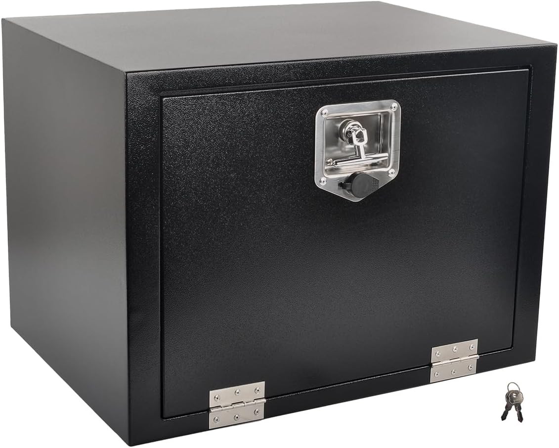 24 Inch Black Steel Tool Box for Trucks and Trailers Storage