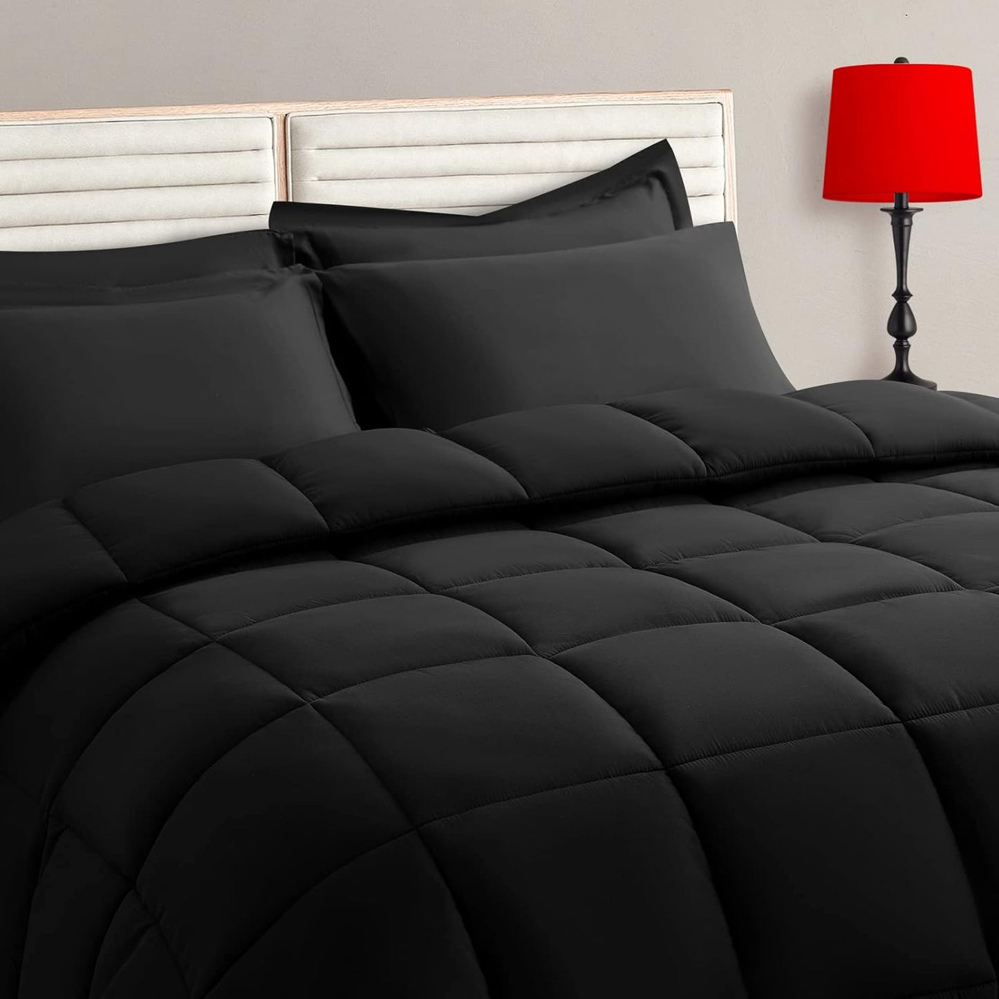 TAIMIT California King Comforter Set - 7 Piece Bed in a Bag