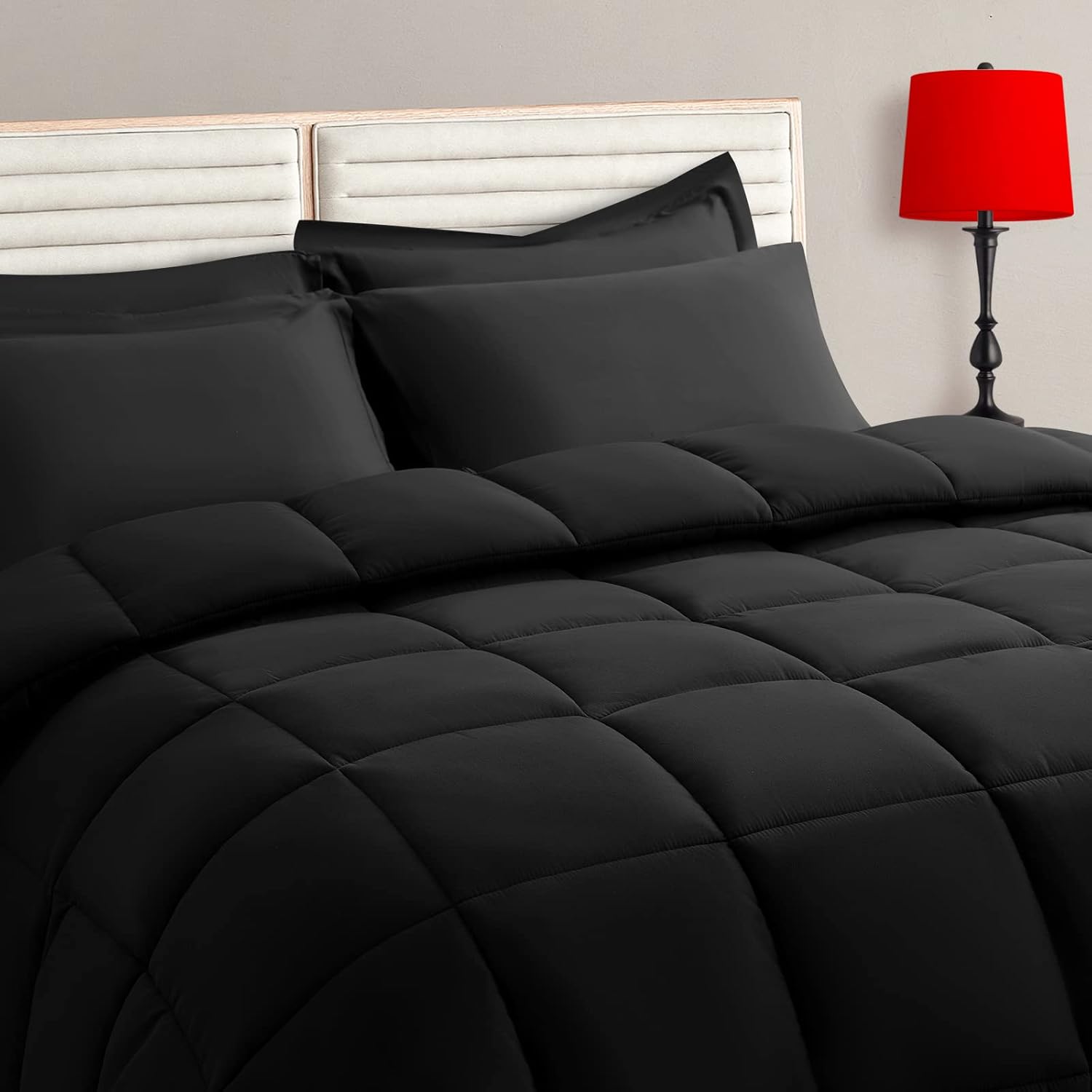 TAIMIT California King Comforter Set - 7 Piece Bed in a Bag