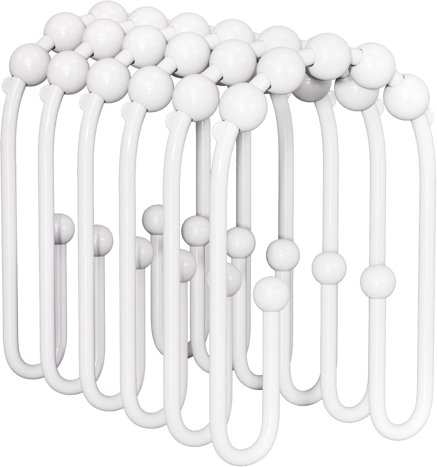 Set of 12 Rust-Proof White Shower Hooks by AmazerBath