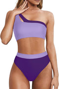 MOOSLOVER One Shoulder High Waisted Bikini Set - Flattering Cutout
