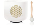 CVNC 528HZ C Note 8in Flower Of Life Crystal Singing Bowl - Deep