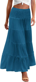 Long Maxi Skirt Tiered High Waist Boho Midi Dress - Flowy Summer Fit