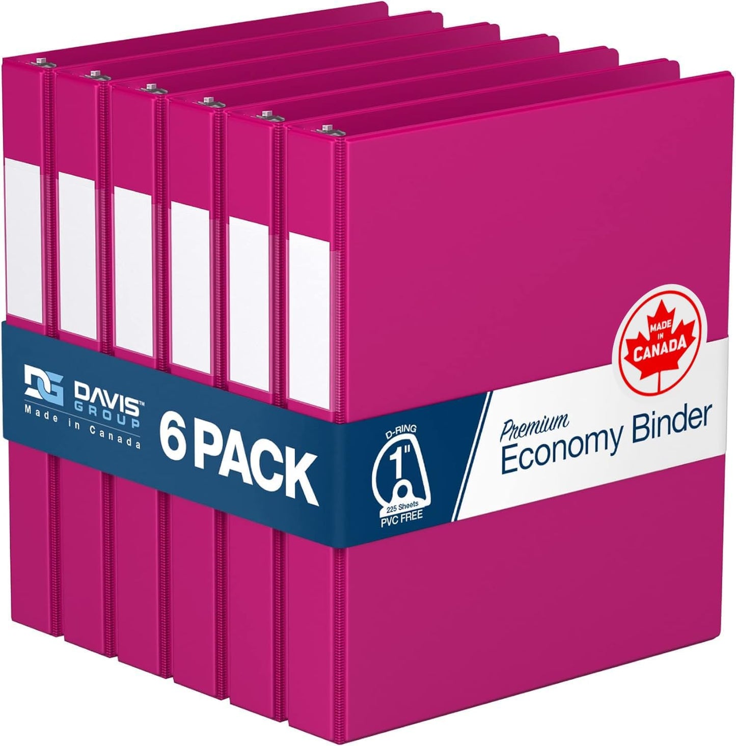 Premium Economy 6-Pack 1 Inch D-Ring Binders for School Use
