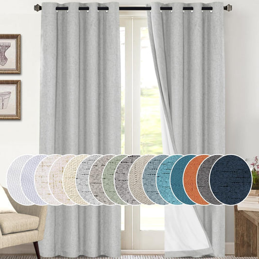 PrinceDeco 100% Blackout Curtains for Vintage Home Decor