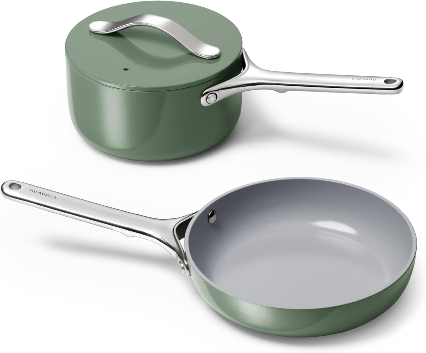 Caraway Mini Cookware Set - Non-Stick Ceramic Fry Pan & Sauce Pan