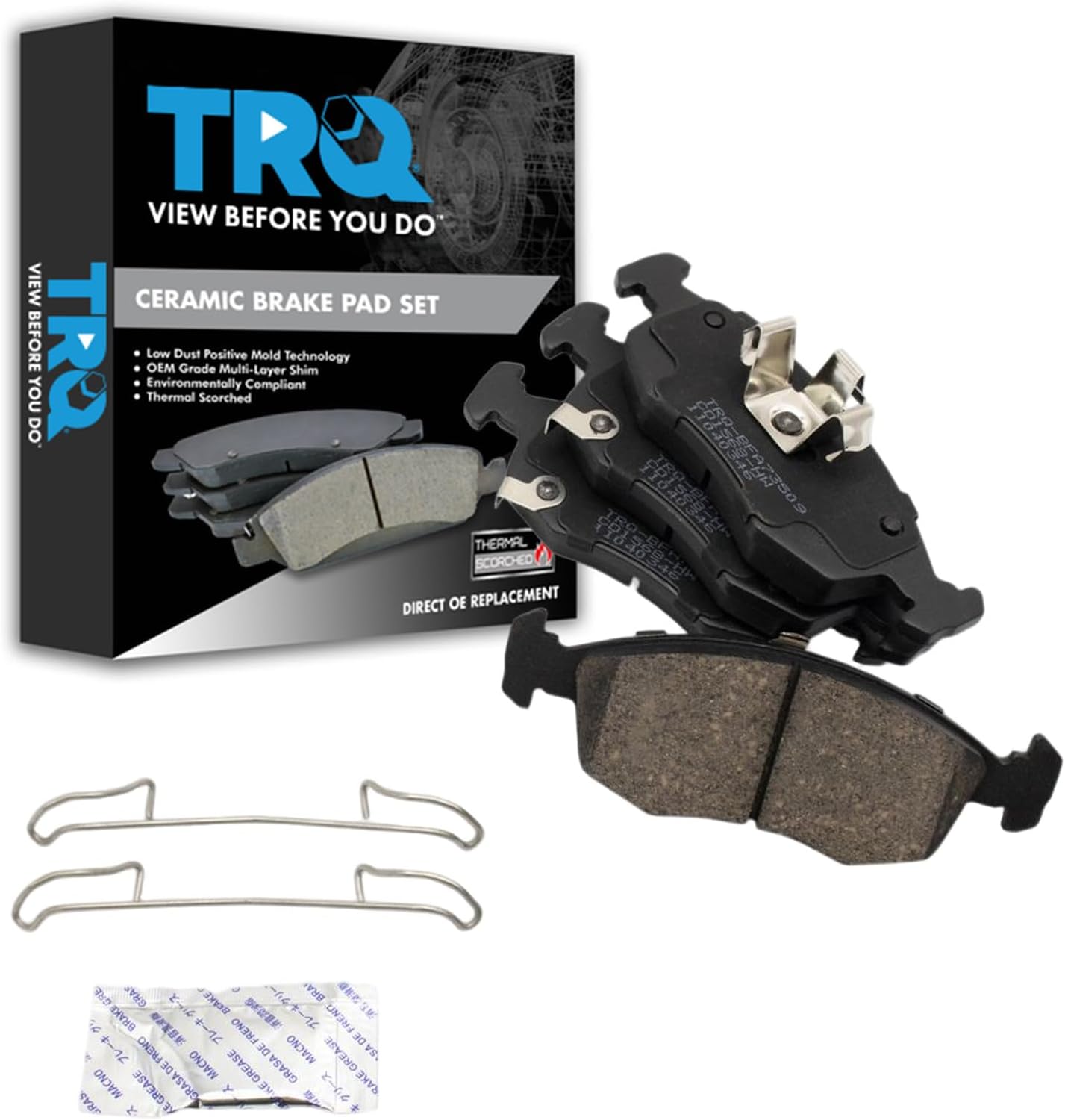TRQ Front Brake Pads Ceramic for 2012-2017 Fiat 500 Vehicles